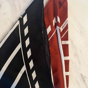 Cuyana Black & Rust Geometric Silk Scarf set of 2
